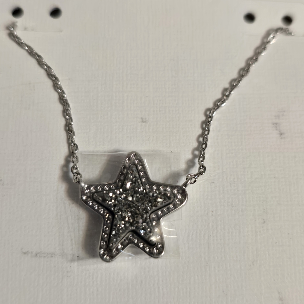 Kendra Scott Platinum Star Drusy Pendant Necklace - Picture 3 of 3